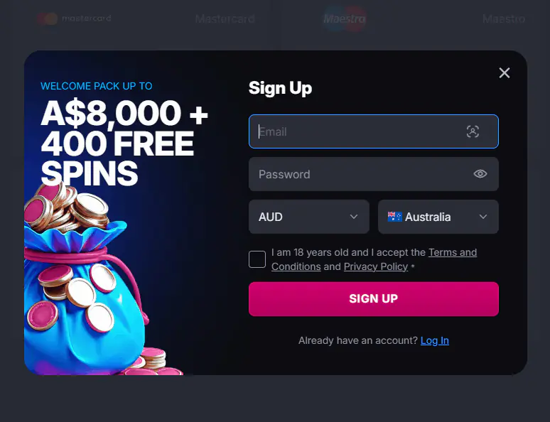 SkyCrown Casino Account Registration Form